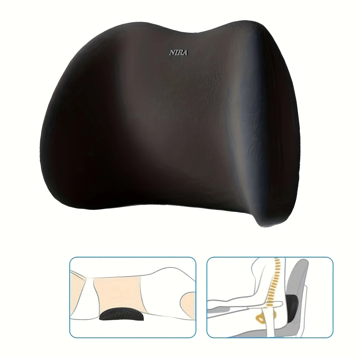 Ergonomic Memory Foam Lumbar Pillow for Office and Bed Sleepers